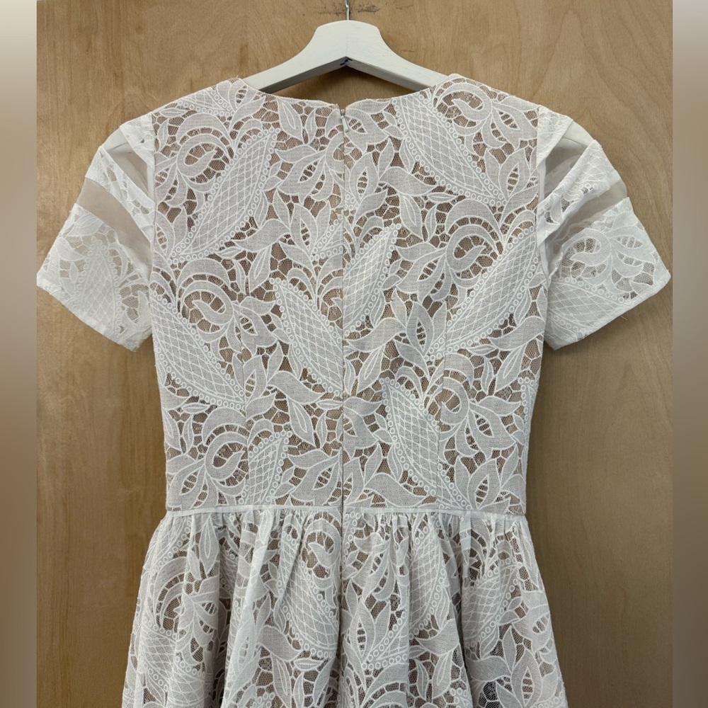 Aqua White Lace Mini Dress - Picture 13 of 15